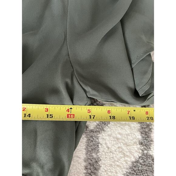 BALTIC BORN Este Dark Sage Chiffon Flutter Sleeve Maxi Dress Sz Large NWT - Picture 11 of 12